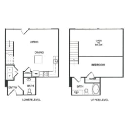 1 bed, 1.5 baths, 899 sqft, $2,450