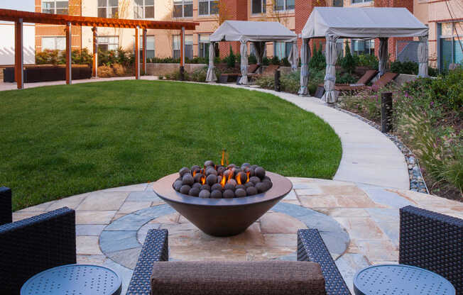Courtyard with Cabanas and Fire Pit