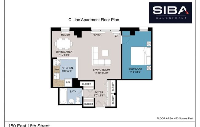 1 bed, 1 bath, 559 sqft, $4,995, Unit 3C