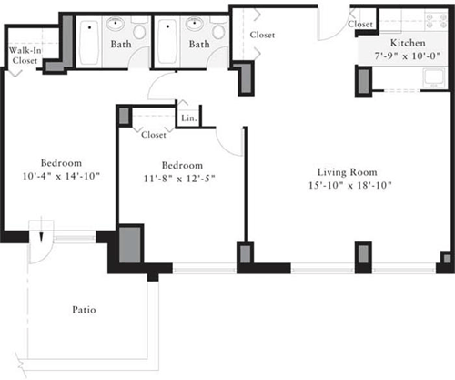 2 beds, 2 baths, 987 sqft, $6,762, Unit 02M