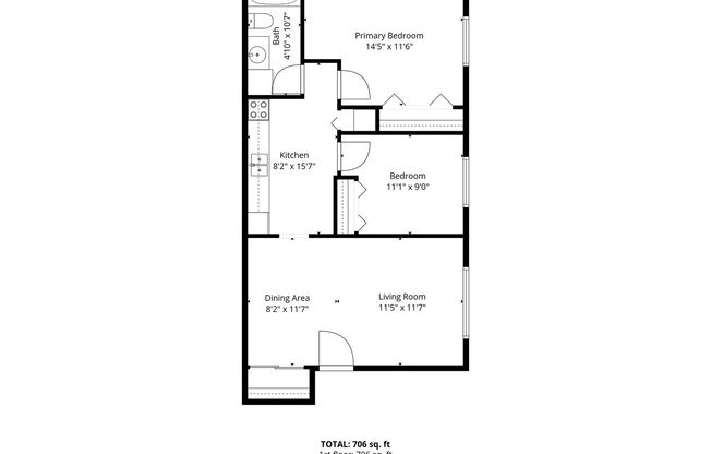2 beds, 1 bath, 775 sqft, $1,099, Unit 1000 - D2