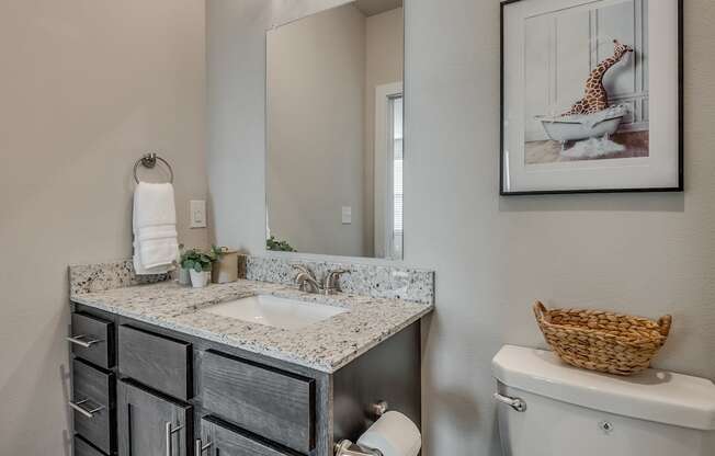 Bathroom With Granite Vanities