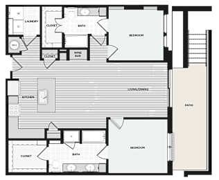 2 beds, 2 baths, 1,231 sqft, $4,410