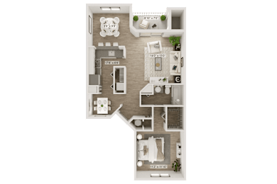 1 bed, 1 bath, 840 sqft, $1,493