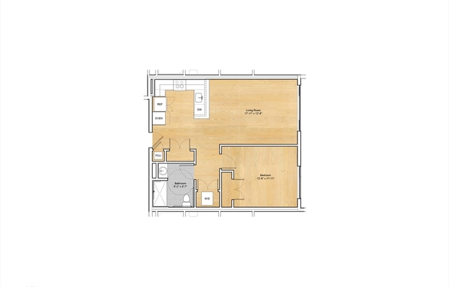 1 bed, 1 bath, 711 sqft, $3,300, Unit 209ADA