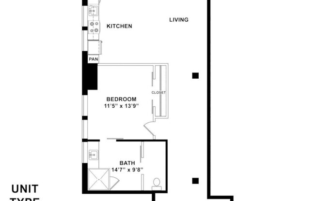 1 bed, 1 bath, 767 sqft, $1,450