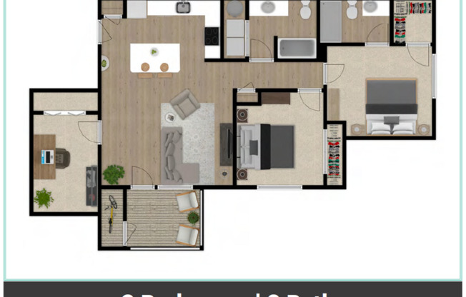 3 beds, 2 baths, 1,200 sqft, $1,950, Unit L201