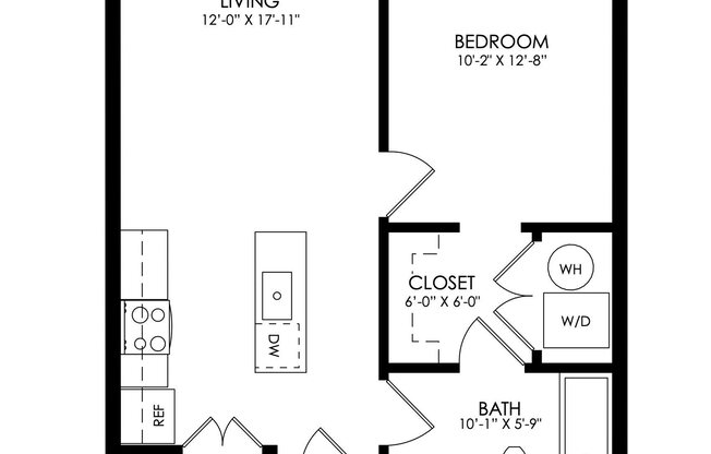 1 bed, 1 bath, 650 sqft, $1,380
