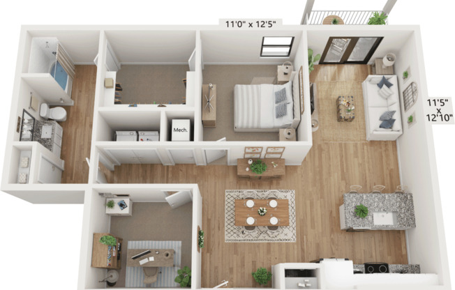 1 bed, 1 bath, 1,094 sqft, $1,711, Unit 2410