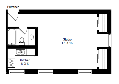 Studio, 1 bath, 300 sqft, $1,595, Unit 620-206