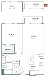 1 bed, 1 bath, 752 sqft, $1,626