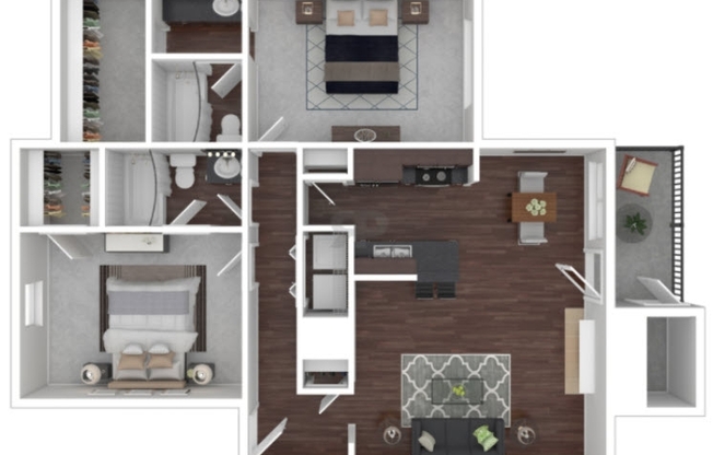 2 beds, 2 baths, 1,039 sqft, $1,346