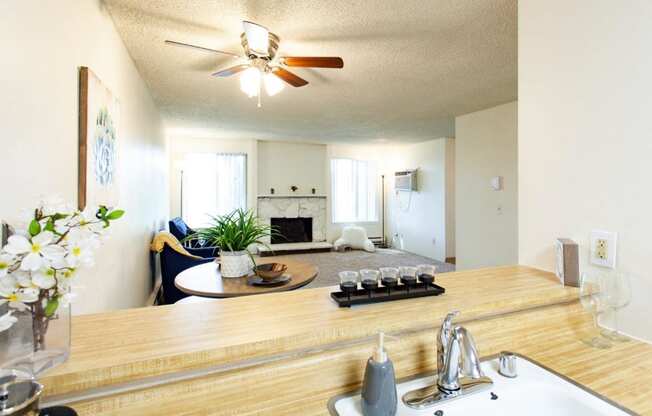 Arborpointe Apartments Model Kitchen and Living Room