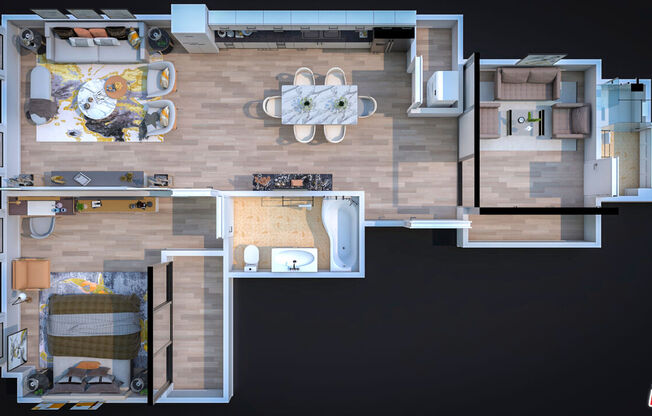 2 beds, 2 baths, 910 sqft, $3,300, Unit 2008
