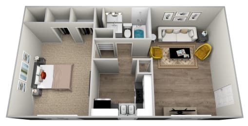 1 bed, 1 bath, 520 sqft, $919