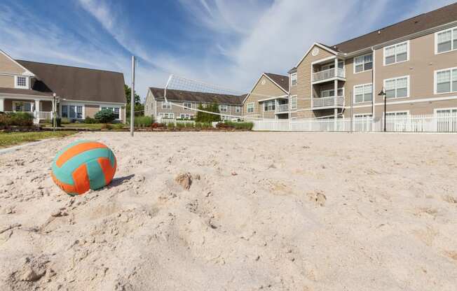 This is a photo of the sand volleyball court at Nantucket Apartments in Loveland, Ohio.