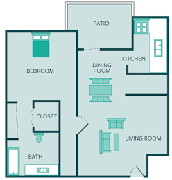 1 bed, 1 bath, 924 sqft, $1,090