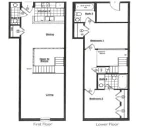 2 beds, 2 baths, 1,165 sqft, $1,550