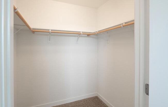 our apartments have a walk in closet with plenty of room to move around