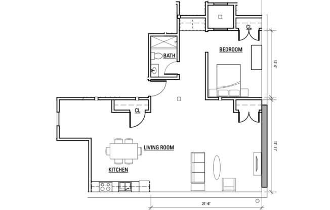 1 bed, 1 bath, 465 sqft, $1,400, Unit Apt 226