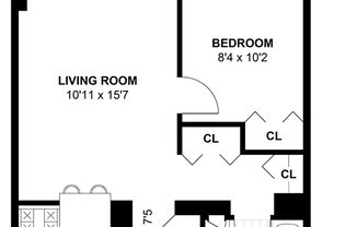 1 bed, 1 bath, $3,800, Unit 4B