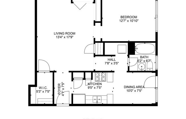 1 bed, 1 bath, 718 sqft, $1,007, Unit 12