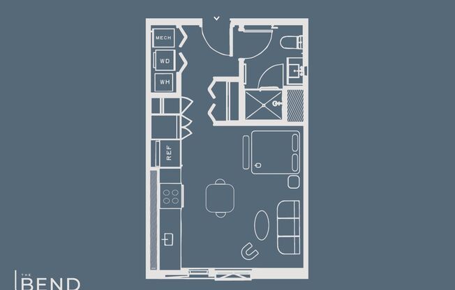 Studio, 1 bath, 415 sqft, $1,395, Unit 204