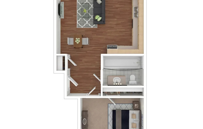 1 bed, 1 bath, 667 sqft, $1,205