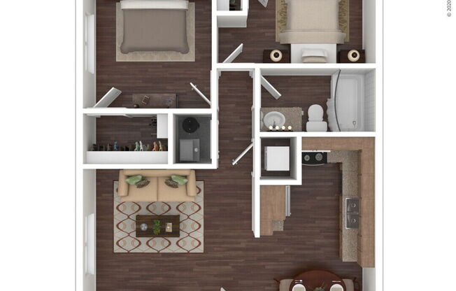 2 beds, 1 bath, 728 sqft, $1,564