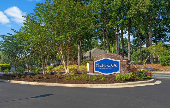 the sign at the entrance to the high brook neighborhood entrance