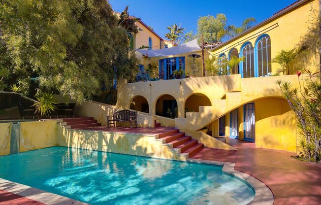 Glorious Gated Private 3 bed/ 3 bath Furnished Spanish Villa with Pool and Hot Tub in the Heart of Los Feliz!