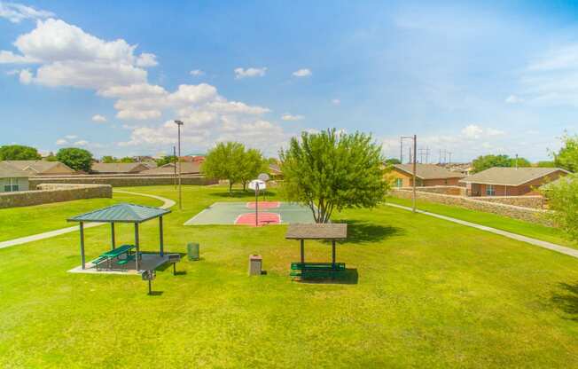 basketball court and picnic area at the Village at Cottonwood Springs, El Paso TX 
