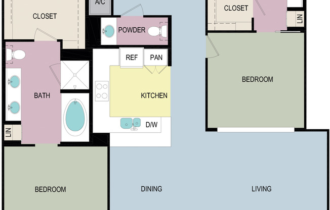 2 beds, 2.5 baths, 1,544 sqft, $4,610
