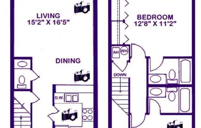 2 beds, 2.5 baths, 1,088 sqft, $1,425, Unit CW1403