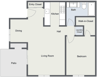 1 bed, 1 bath, 688 sqft, $2,200