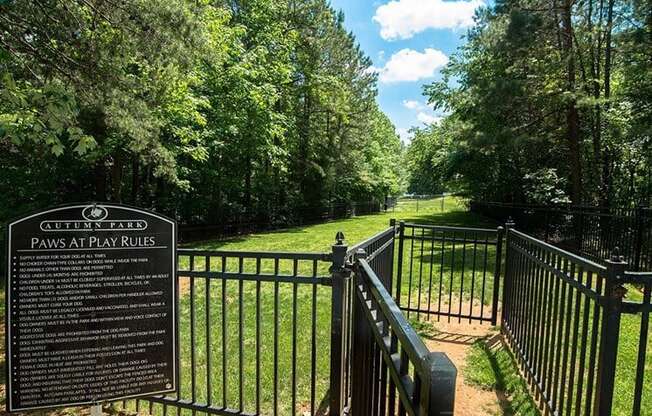 Your dogs need exercise and room to run around! Enjoy our on-site Pet Park at Autumn Park Apartments, Charlotte, NC 28262