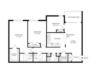 3 beds, 2 baths, 1,262 sqft, $2,698