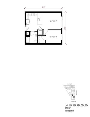 1 bed, 1 bath, 670 sqft, $2,337