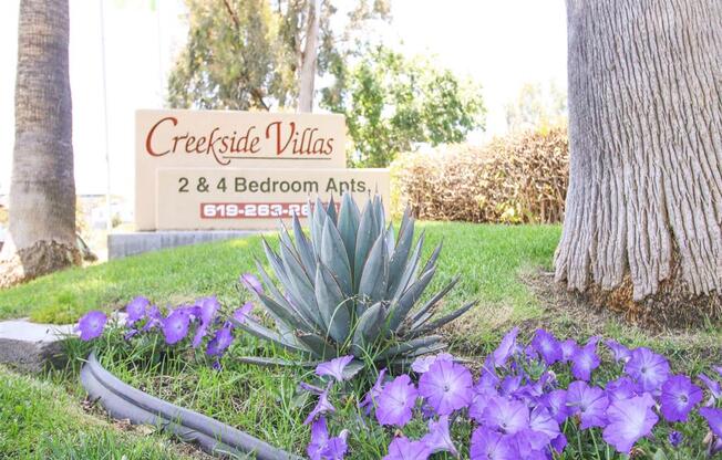 Welcoming Property Signage at Creekside Villas Apartments, San Diego, CA