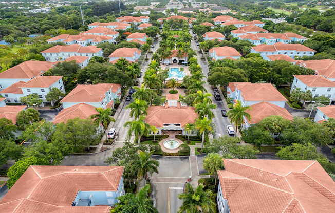 Aerial view of Floresta apartments in Jupiter, FL