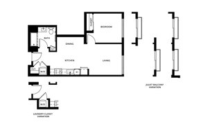 1 bed, 1 bath, 611 sqft, $3,366