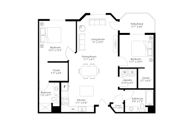 2 beds, 2 baths, 1,053 sqft, $1,815
