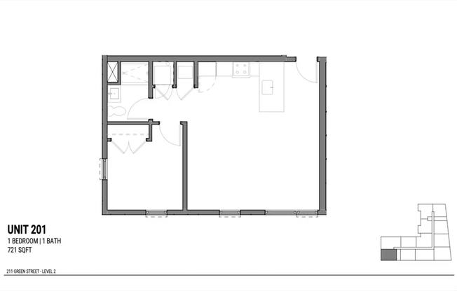 1 bed, 1 bath, 731 sqft, $3,100, Unit 401