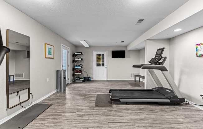 our community gym is equipped with cardio equipment and a treadmill