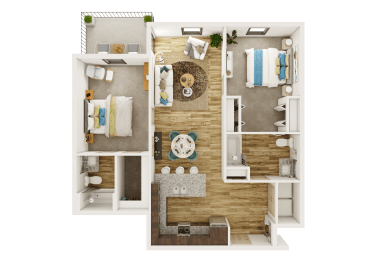 2 beds, 2 baths, 1,099 sqft, $1,962