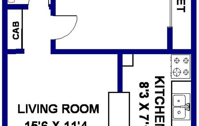 1 bed, 1 bath, 560 sqft, $1,695, Unit 43