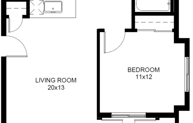 1 bed, 1 bath, 712 sqft, $1,505, Unit J202