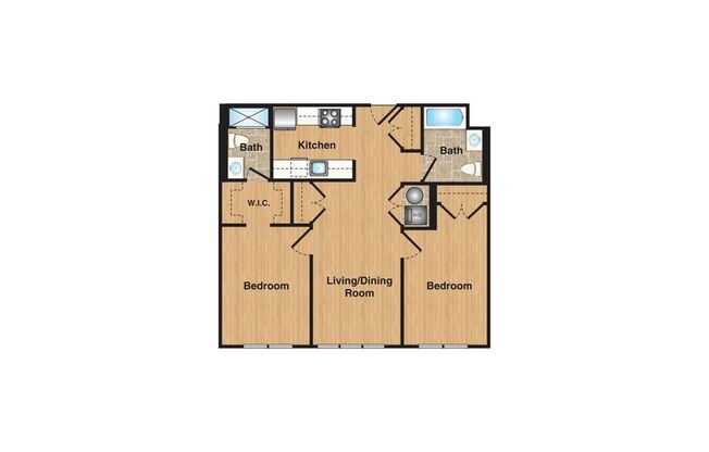 2 beds, 2 baths, 880 sqft, $3,000, Unit 54-307