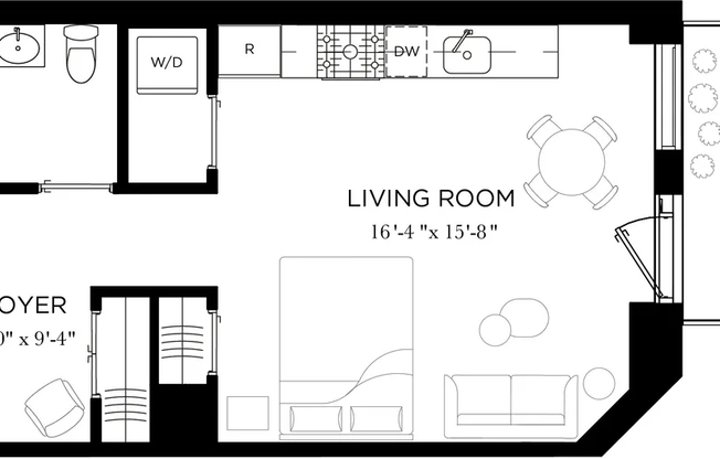 Studio, 1 bath, $3,000, Unit 6D