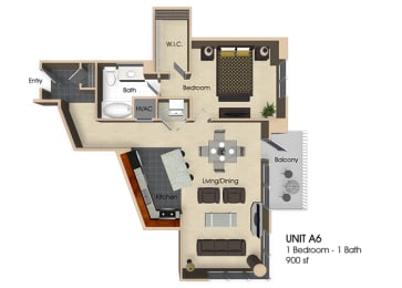 1 bed, 1 bath, 900 sqft, $2,269